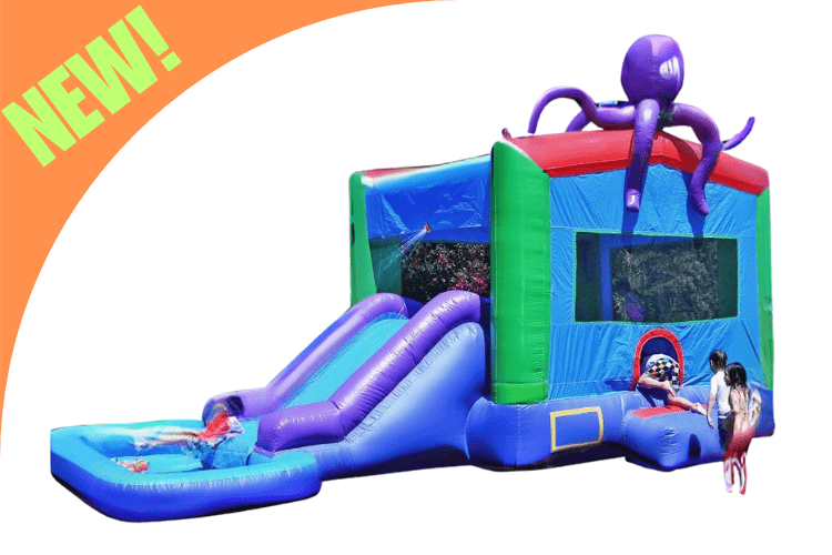 Octopus WATER Slide Bounce House Combo